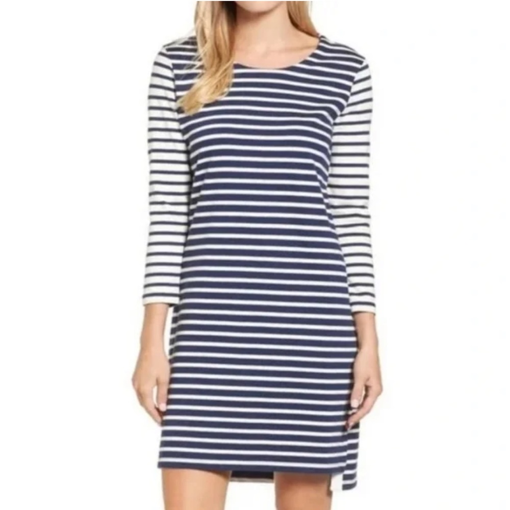 NWT $139 Vineyard Vines Mixed Stripe Cotton Shirt Mini Dress women size Large
